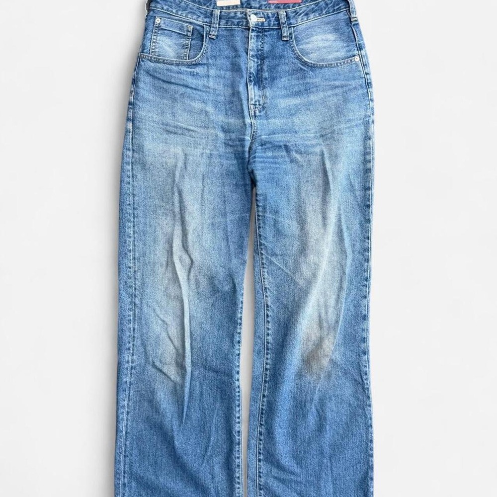 Pilcro Baggy Fit Jeans Womens 29 Medium Wash Blue 90s Straight Leg High Waisted